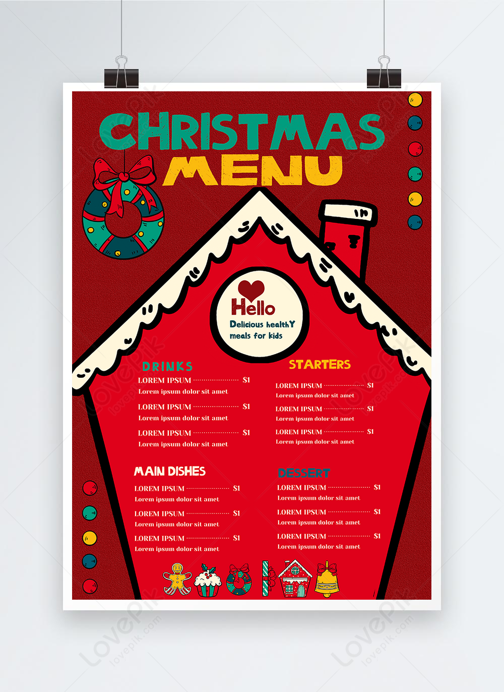 red-hand-drawn-house-christmas-menu-template-image-picture-free