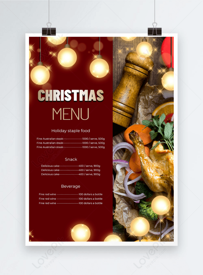 Thiết kế menu độc đáo với ánh sáng Giáng sinh màu đỏ sáng tạo sẽ khiến bạn cảm thấy phấn khích và háo hức cho mùa lễ hội sắp đến. Hãy bấm vào hình ảnh để tham khảo những thiết kế menu độc đáo và sáng tạo.