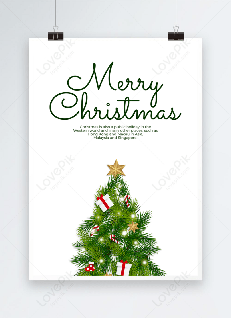 Exquisite merry christmas poster design on white background template  image_picture free download 