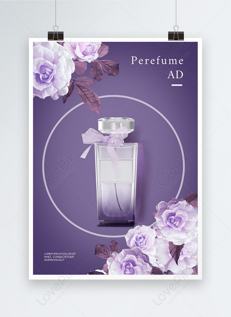 Purple romantic premium texture perfume poster graphic design template ...