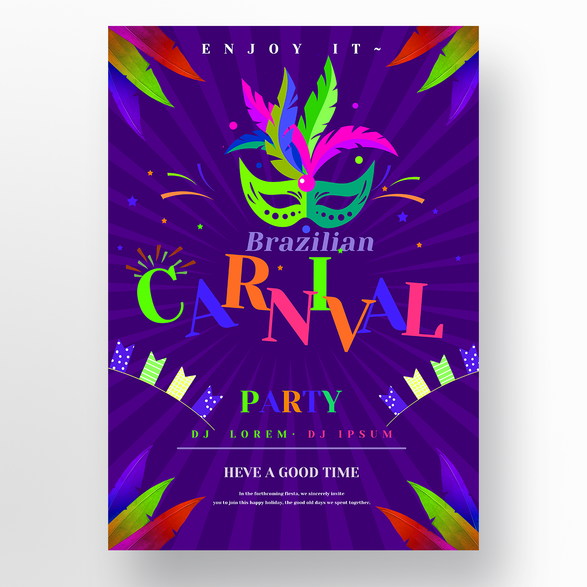 Stationery Paper & Party Supplies Paper Rio Carnival Digital Painting ...