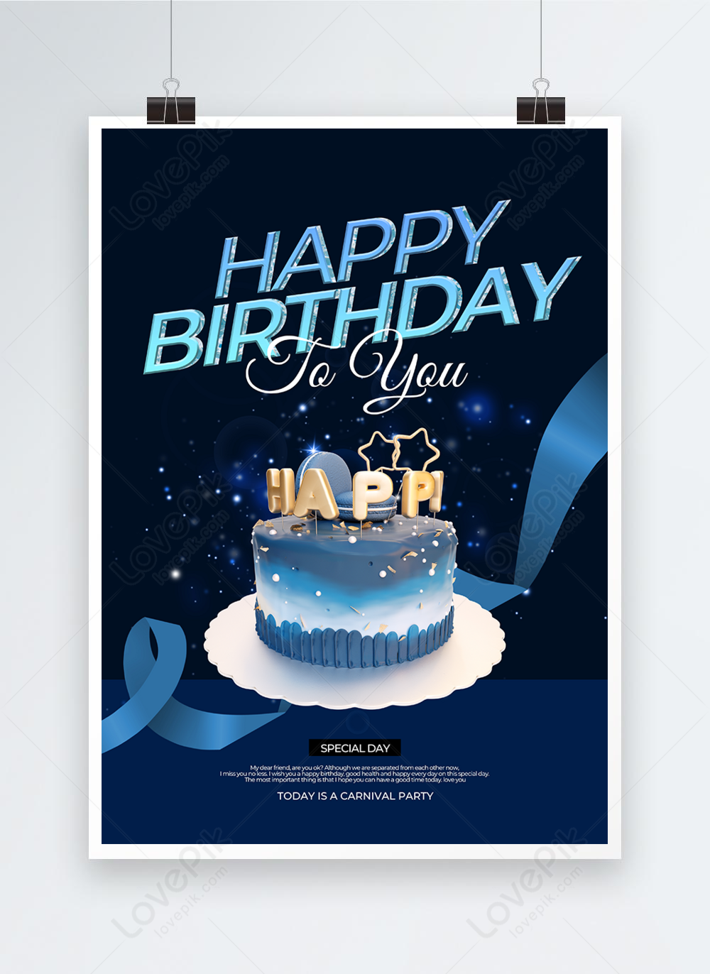 Elemento De Pastel Azul Feliz Cumpleaños Diseño Gráfico | Descarga  Plantilla de diseño PSD Gratuita - Lovepik