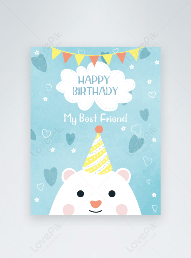 Cartoon happy birthday greeting card template image_picture free download  