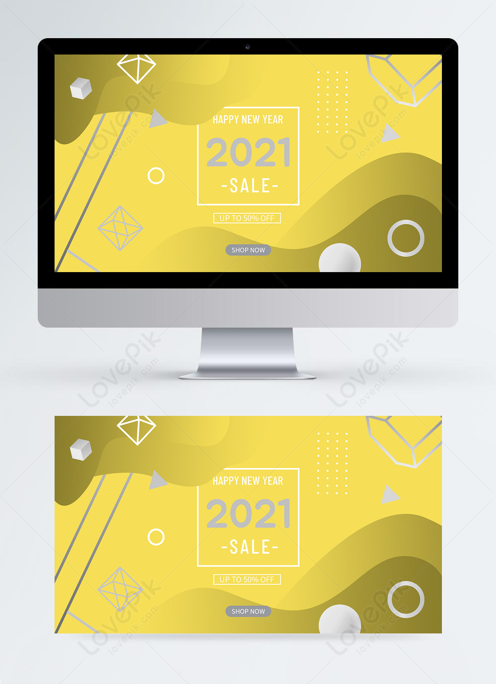 Abstract yellow gray trend promotion banner template image_picture free ...