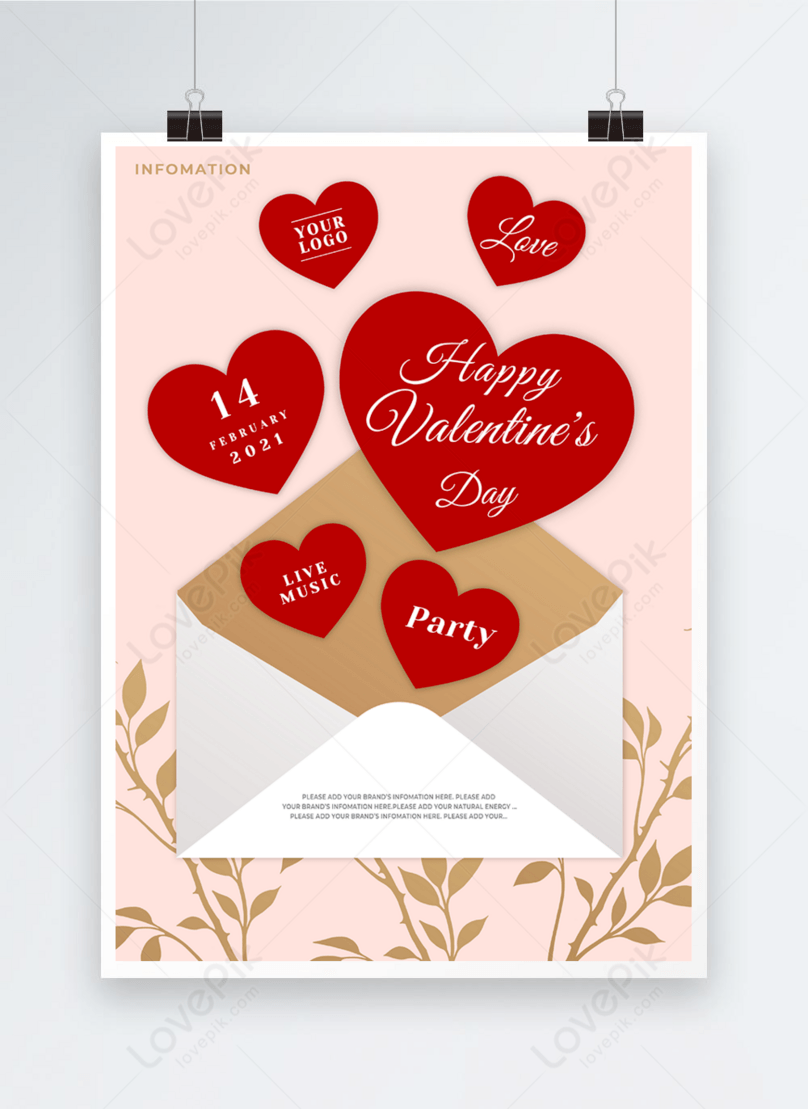 Carteles De San Valentin Cartel Del Día De San Valentín Del Elemento Del Amor Del Sobre | Descarga  Plantilla de diseño PSD Gratuita - Lovepik