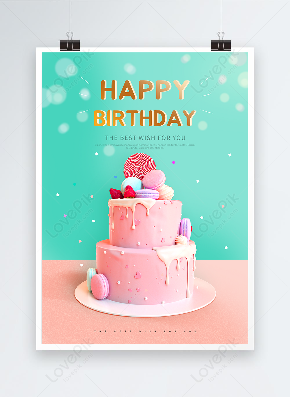 Poster - Delightful Birthday Cake - Pink Paper Print - Music, Movies posters  in India - Buy art, film, design, movie, music, nature and educational  paintings/wallpapers at Flipkart.com