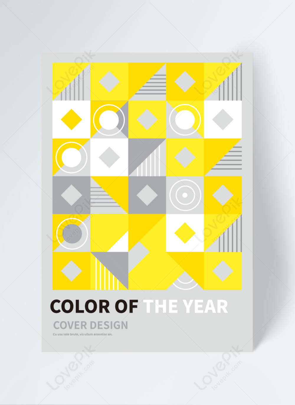 Creative geometric yellow gray cover flyer template image_picture free ...