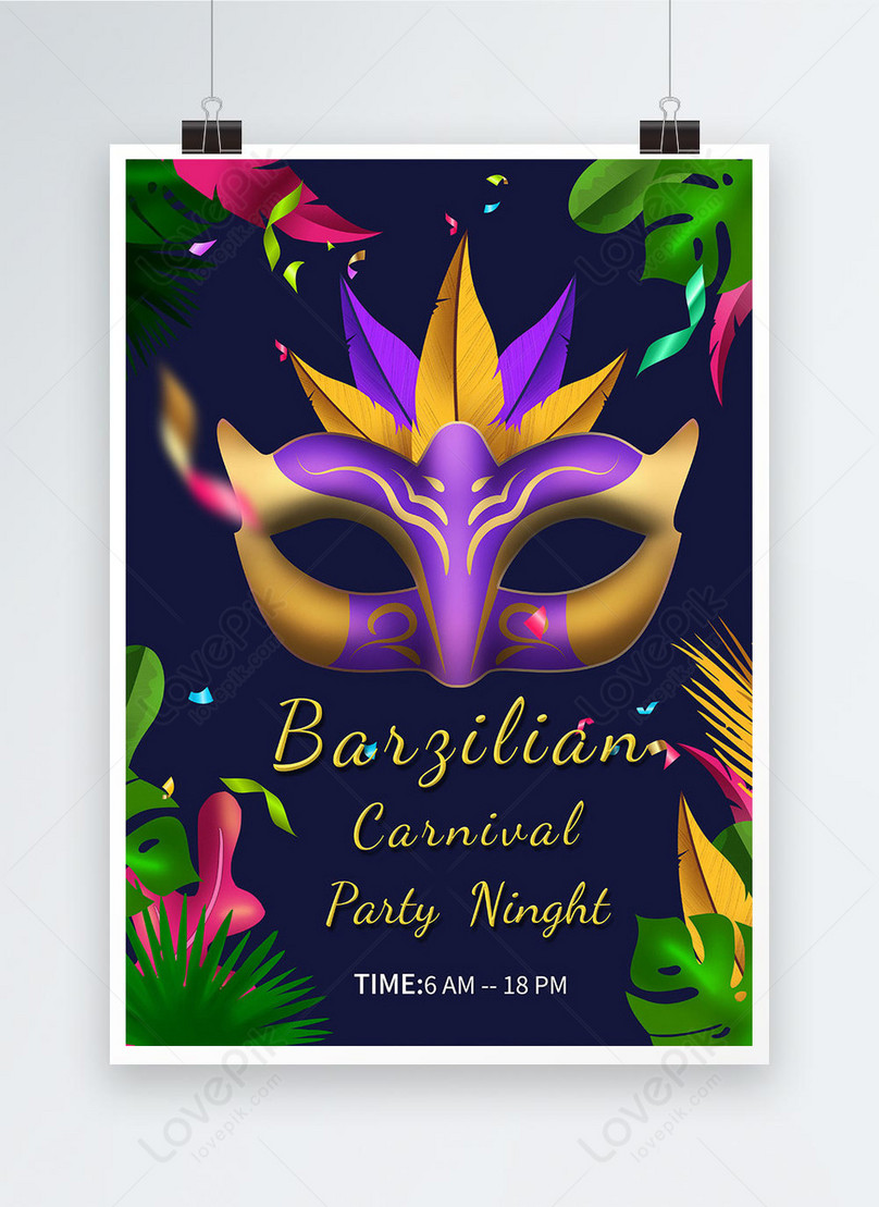 Décoration De Masque Violet De Célébration De Carnaval Du Brésil