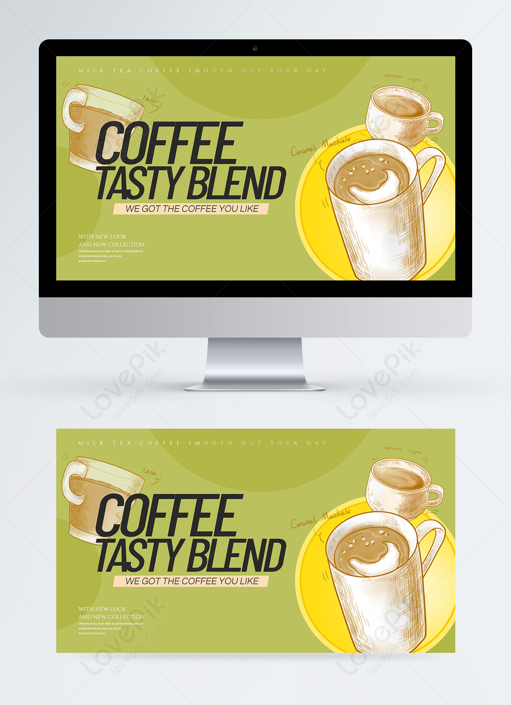 Template Kartun Watercolor Kopi Teh Web Spanduk Untuk Diunduh Gratis Lovepik 5398