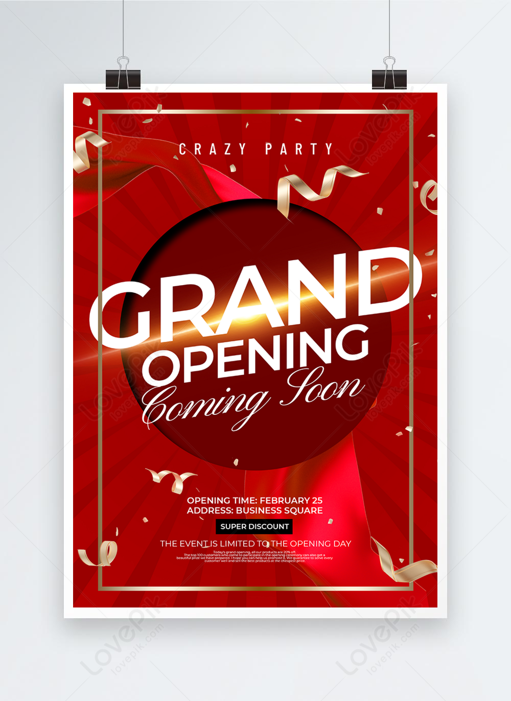 Red Creative Grand Opening Poster Template Imagepicture Free Download 465953141