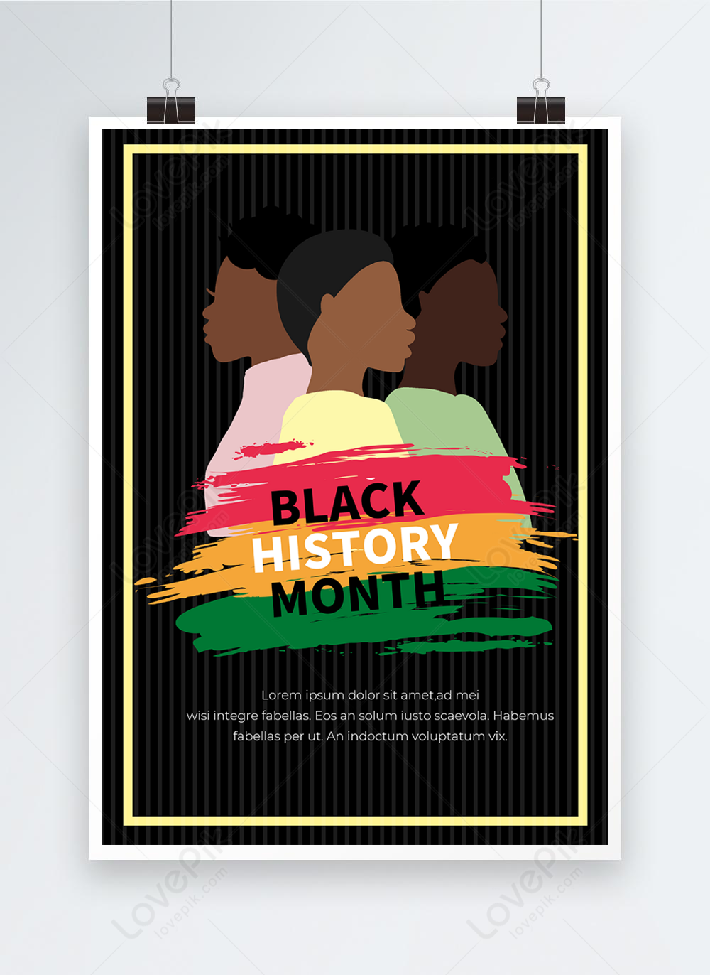 Border illustration character black history month template image