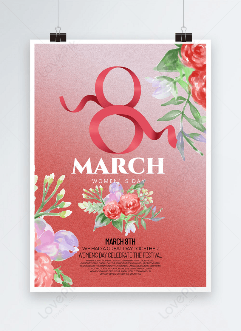 Creative pink red background womens day template image_picture free  download 