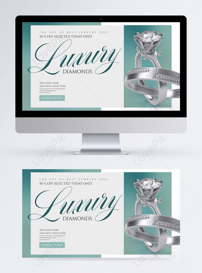 Simple fashion geometric diamond jewelry web ui banner template image ...