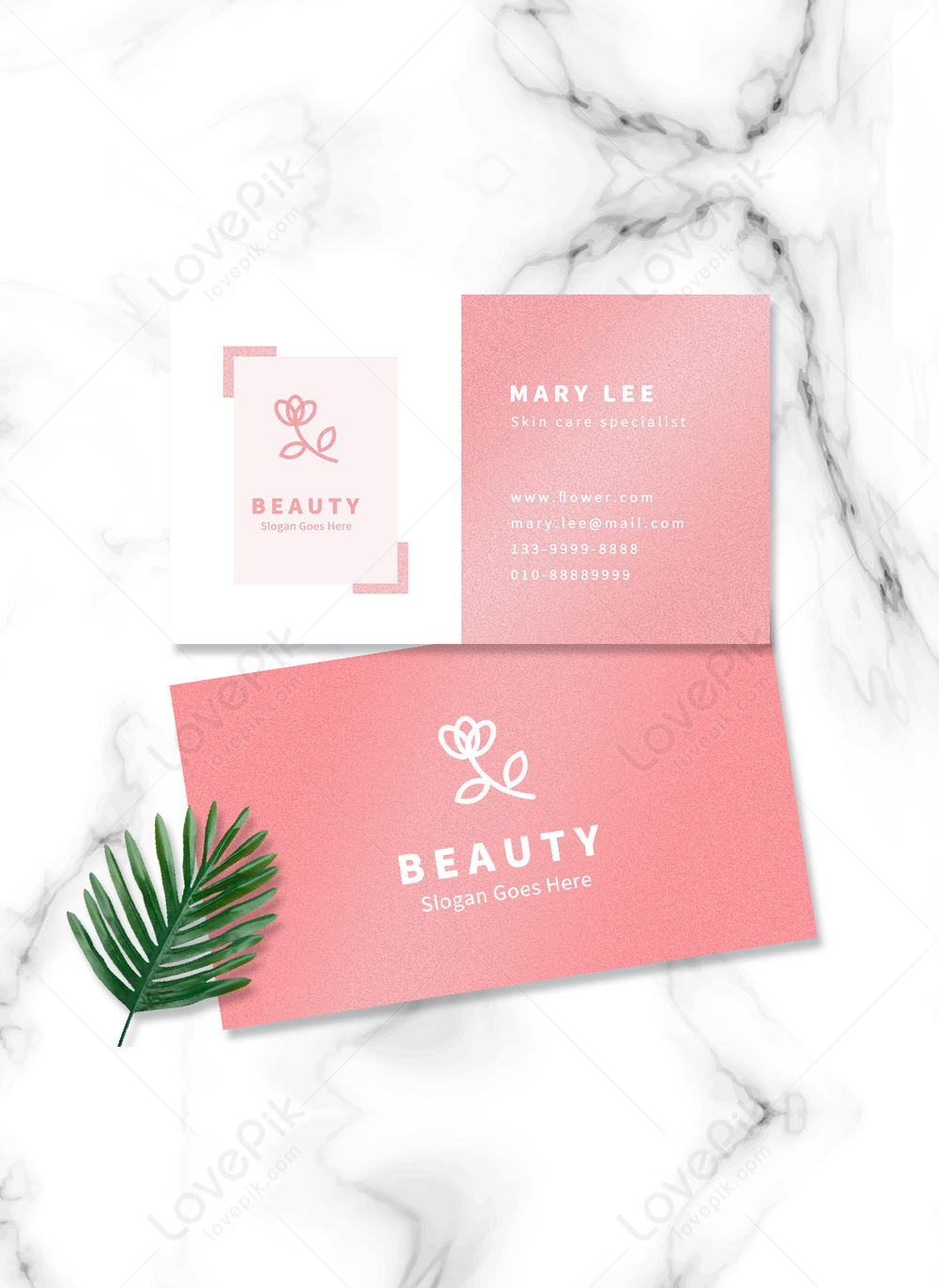 Pink gradient skin care beauty business card template image_picture ...