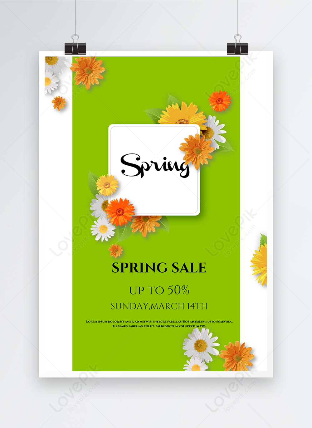 Spring flowers poster template image_picture free download 466029208 ...