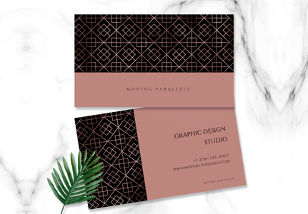Geometric line layout Continuous Design case rose gold texture business card, Geometric,  line,  typographic template