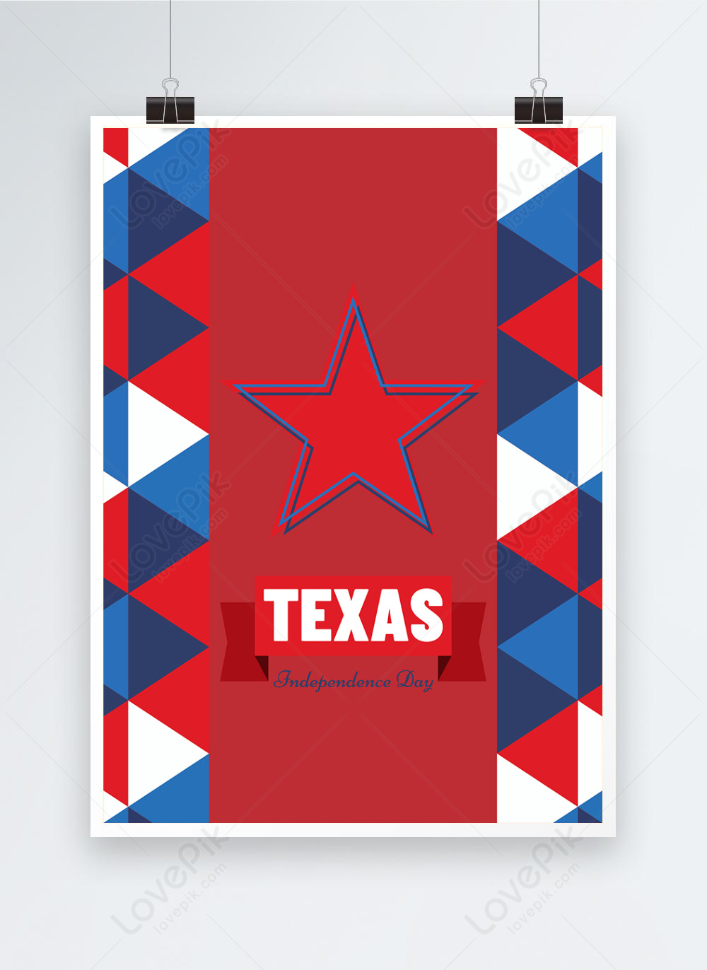 Simple texas independence day poster template image_picture free