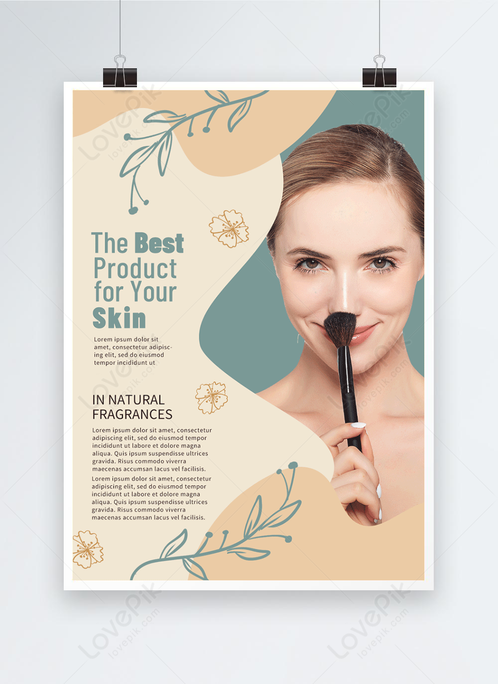 Color line manuscript flower cream makeup poster template image_picture ...