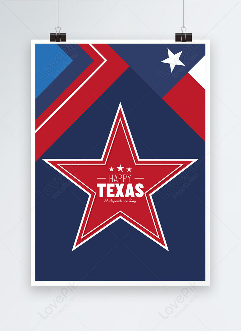 Texas simple blue independence day poster template image_picture free ...