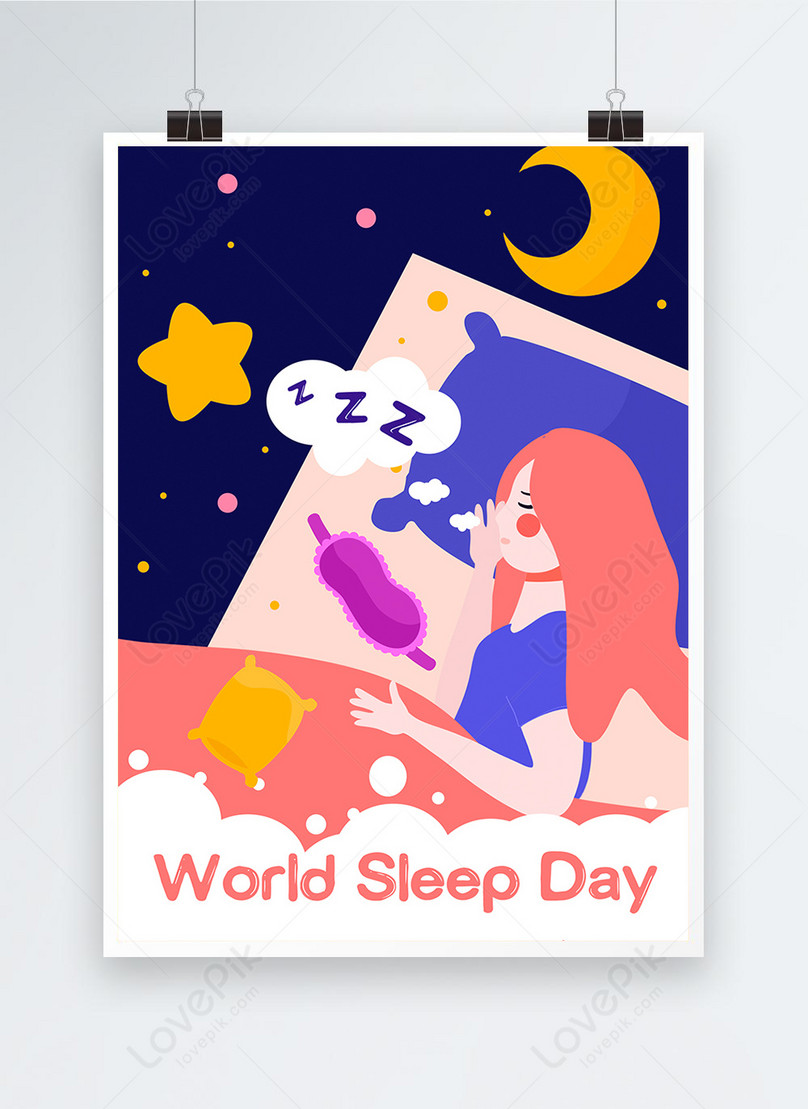 かわいい楽しい漫画の世界睡眠日のポスターイメージ テンプレート Id Prf画像フォーマットpsd Jp Lovepik Com