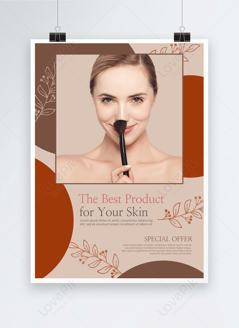 Color line plant skin care poster template image_picture free download ...