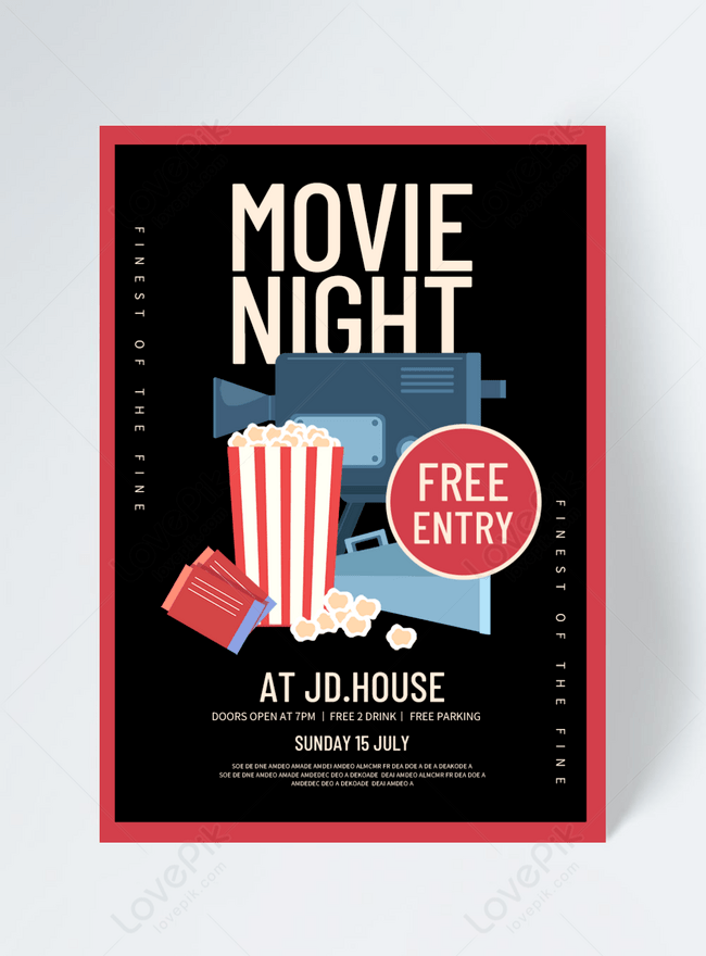 Red retro movie time flyer template image_picture free download ...