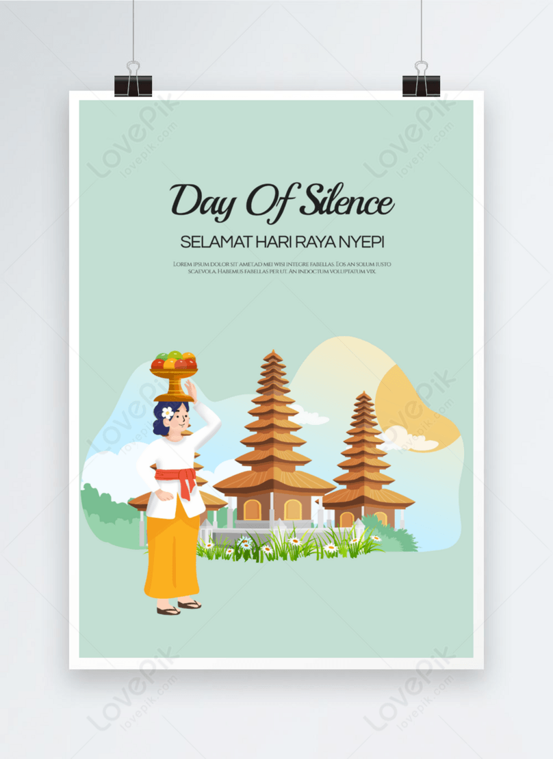 Light green background temple poster tranquil day template image_picture  free download 