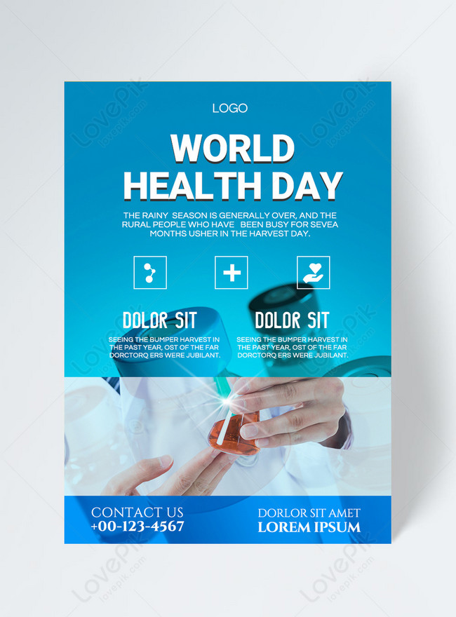 Blue Gradient Health World Health Day Promotional Template, world health day flyer , promotion flyer , health flyer 