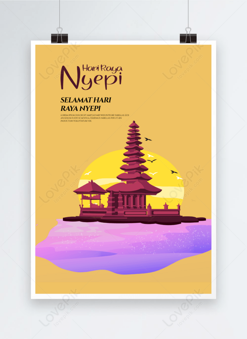 Nice day yellow background temple holiday poster template image_picture  free download 