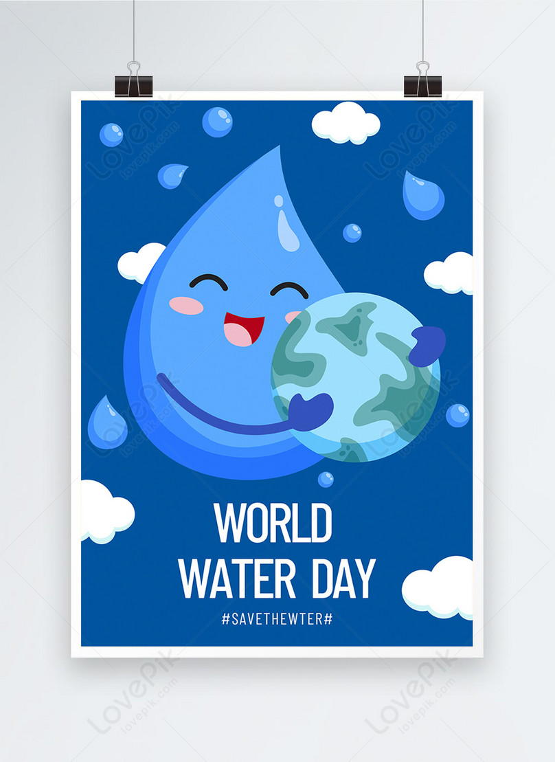 Cute cartoon creative world water resource day poster template  image_picture free download 