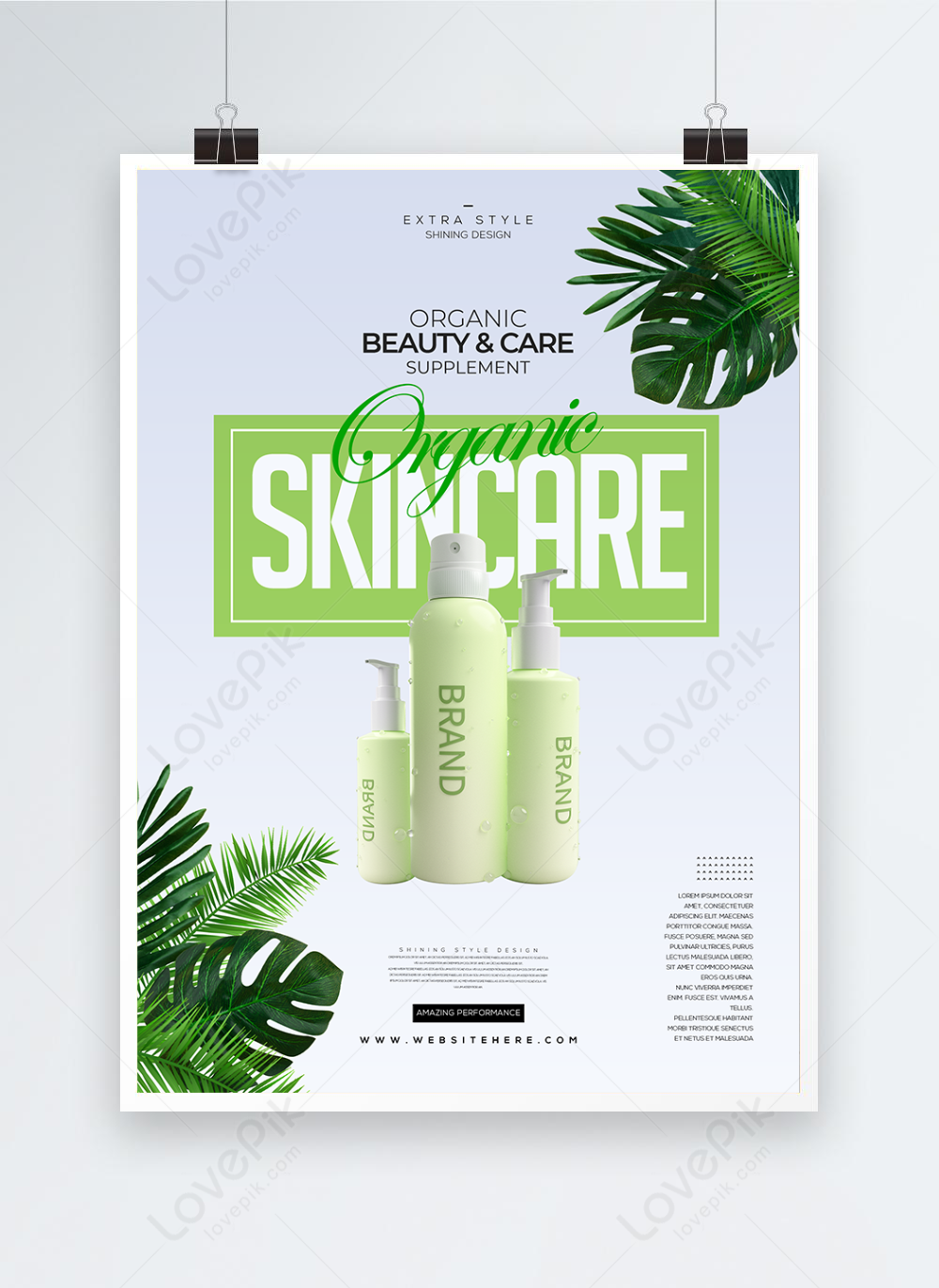 Simple natural plant cosmetics poster template image_picture free ...