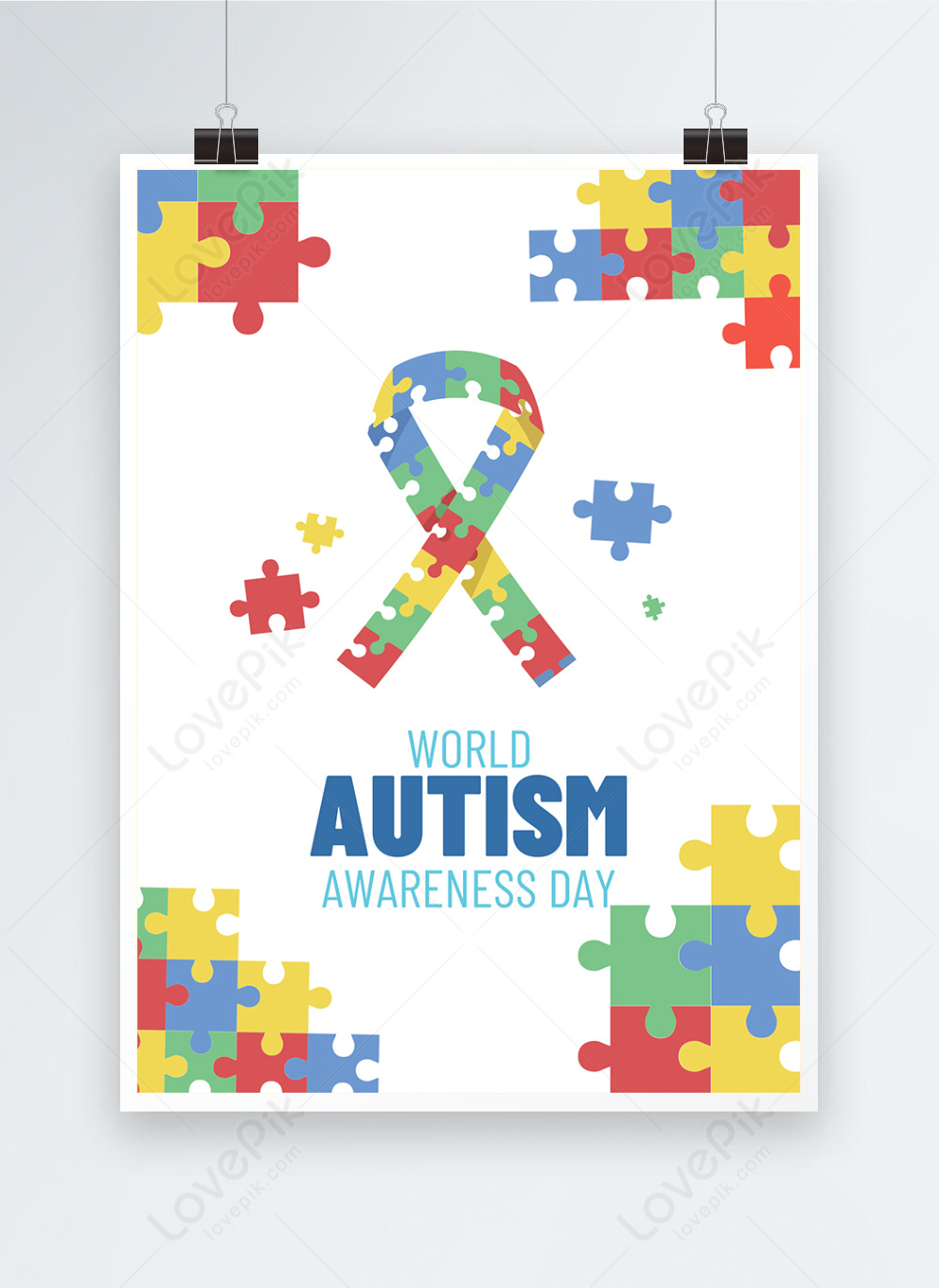 Simple Autism Awareness Day Poster Template Imagepicture Free Download 466155831 