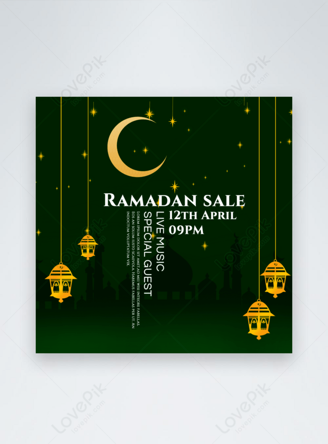 Green background islamic ramadan template image_picture free download  