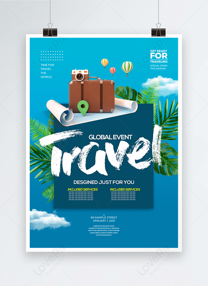 plantilla de póster de agencia de viajes