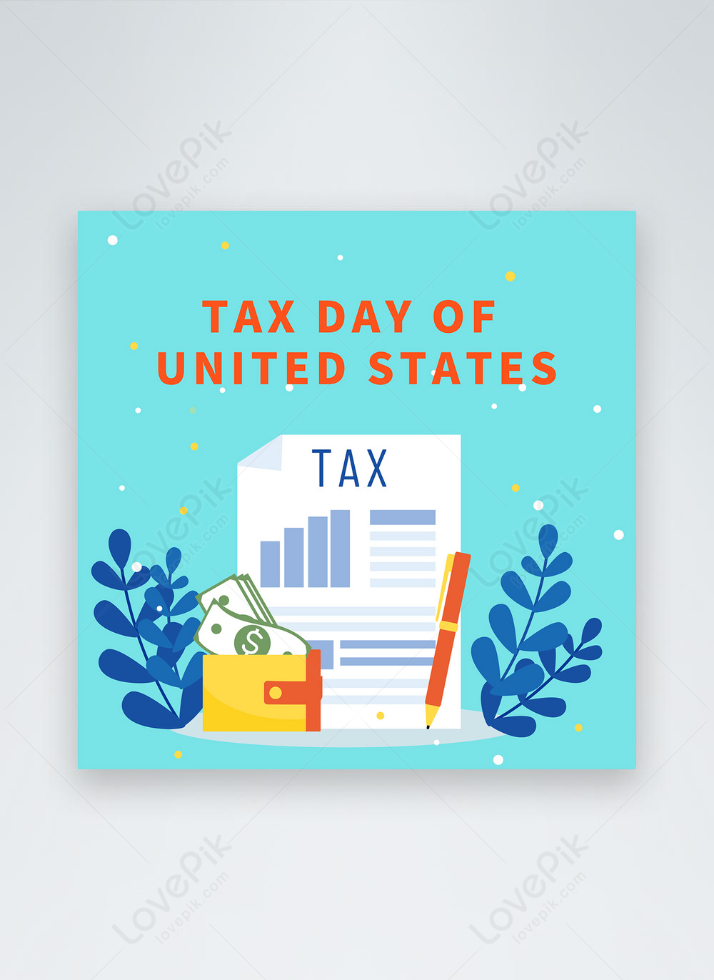 Us taxday social media post template image_picture free download