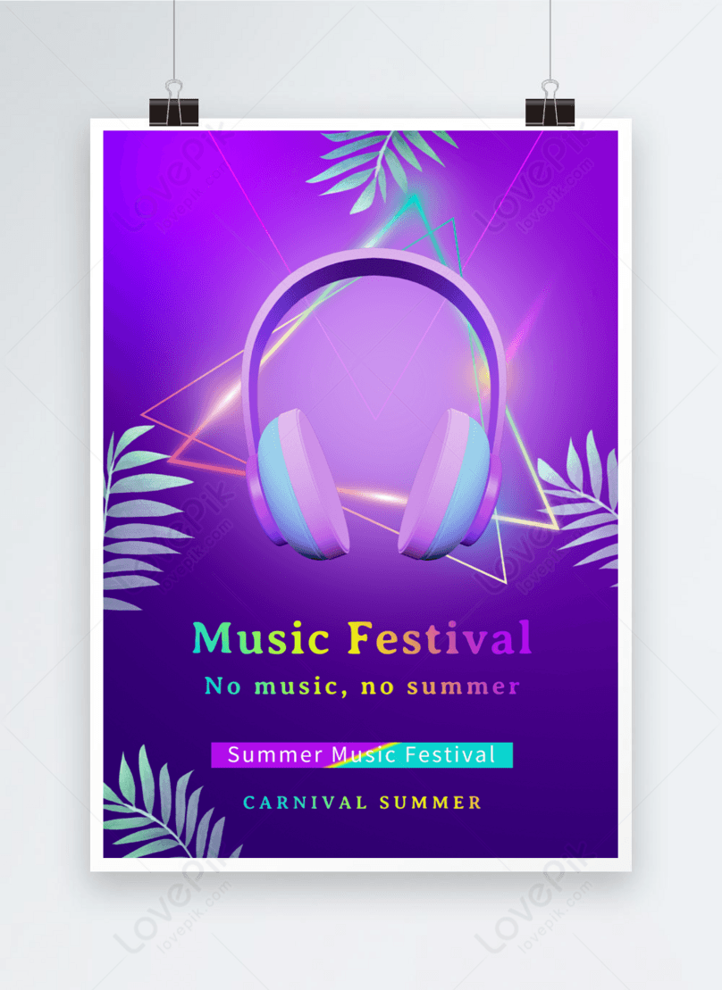 афиша на фестивале фиолетовой ретро - флуоресцентной летней музыки  изображение_Фото номер 466212402_PSD Формат изображения_ru.lovepik.com