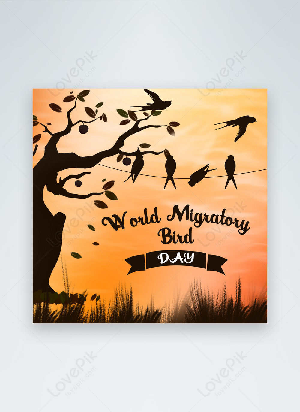 World watch birds day creative simple social media post template image