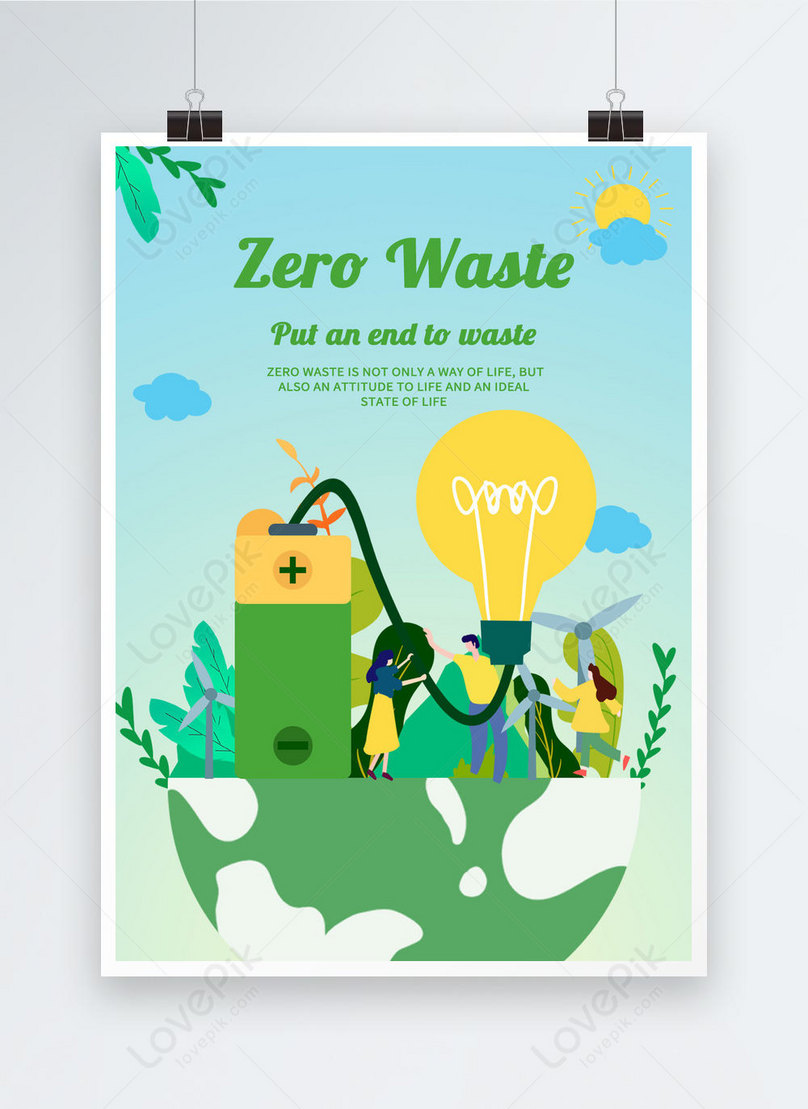 Green zero waste poster template image_picture free download 466239258