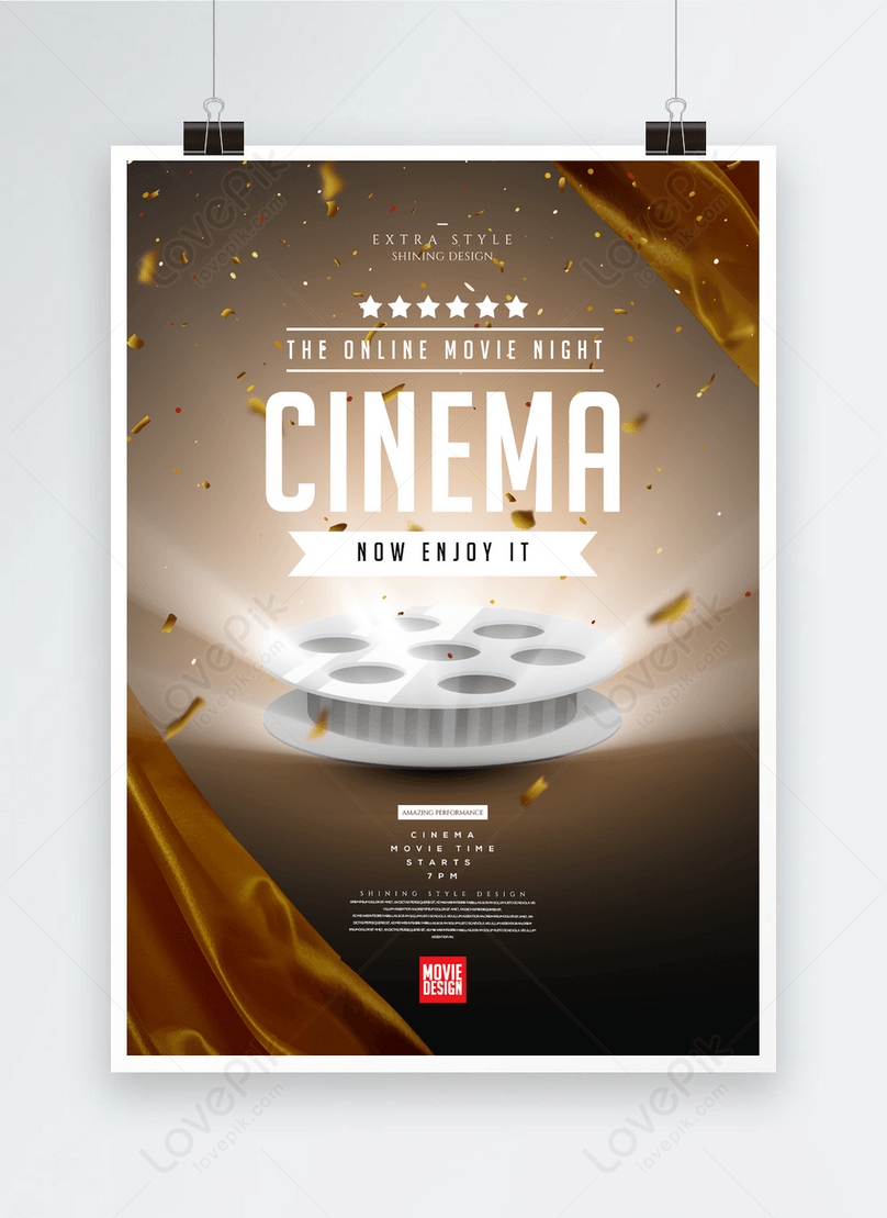 Fashion personalized cinema line entertainment light poster template ...