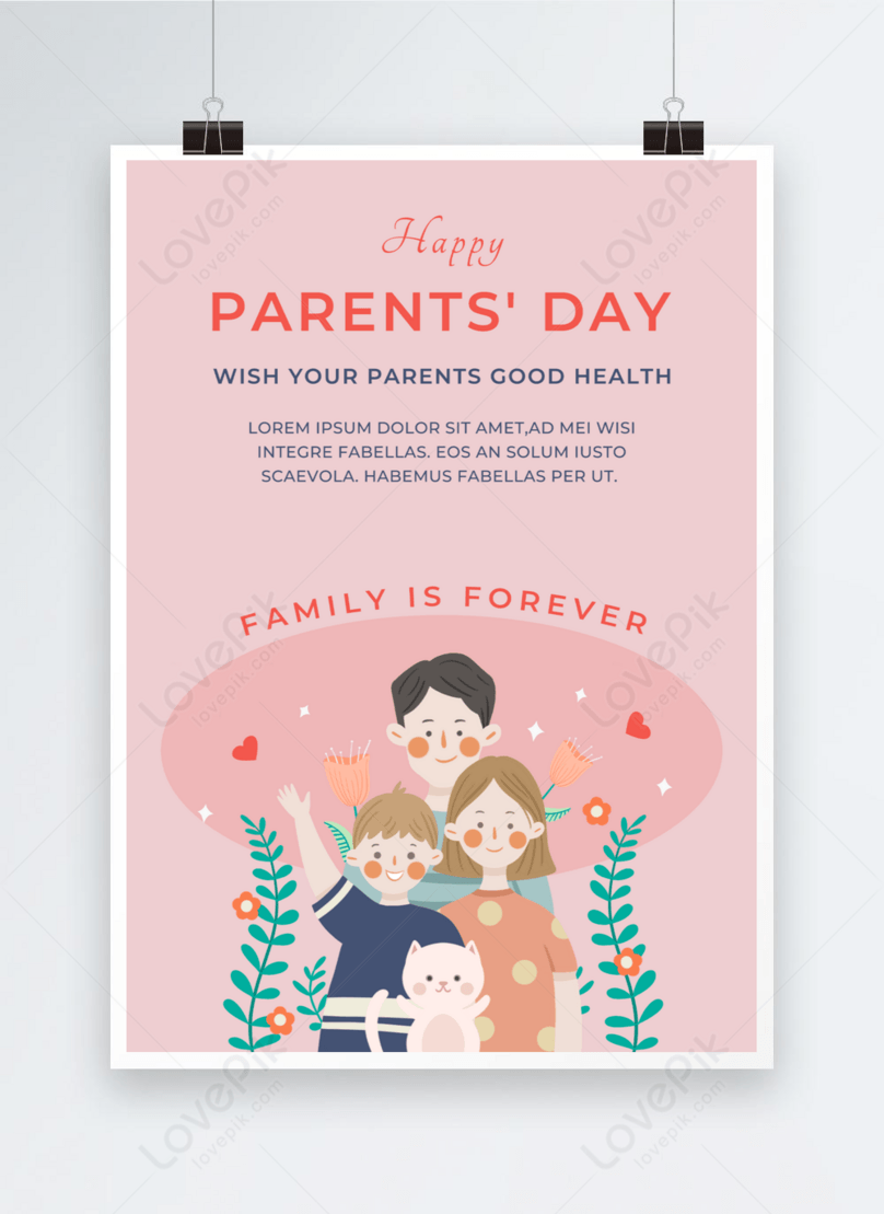 家族の日の文字ピンクの背景のポスターイメージ テンプレート Id Prf画像フォーマットpsd Jp Lovepik Com