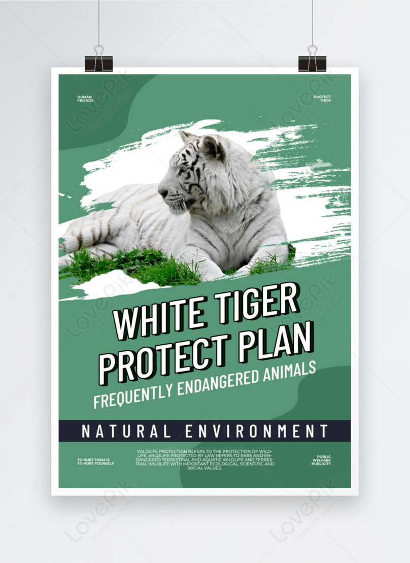 Green background creative wild animal protection graphic design template  image_picture free download 