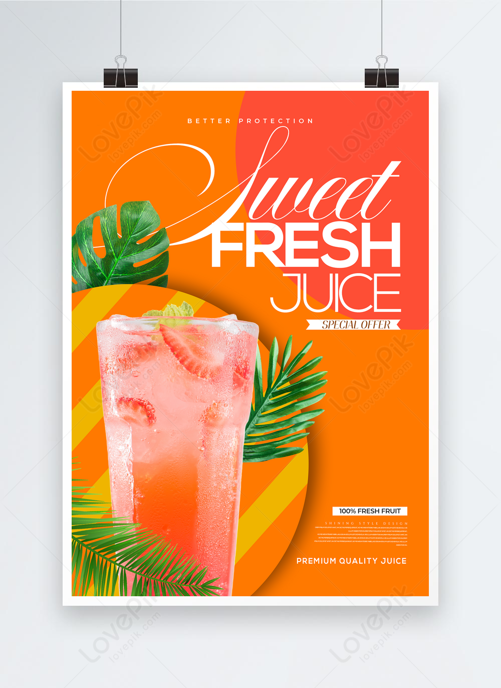 Fashion color natural fruit juice poster template image_picture free 