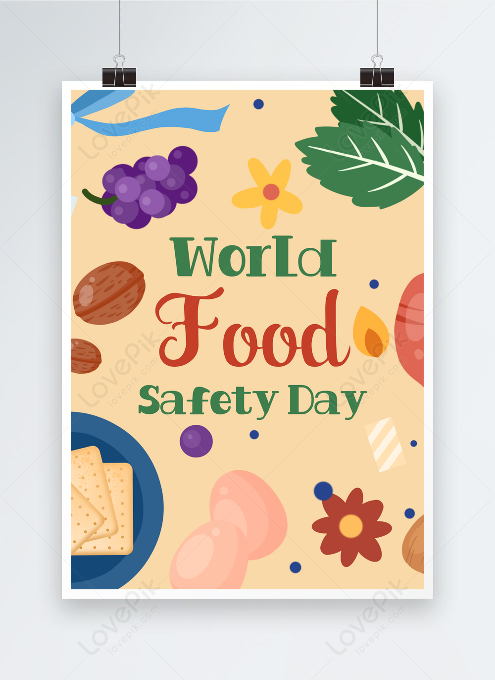 Simple poster of world food safety day template image_picture free