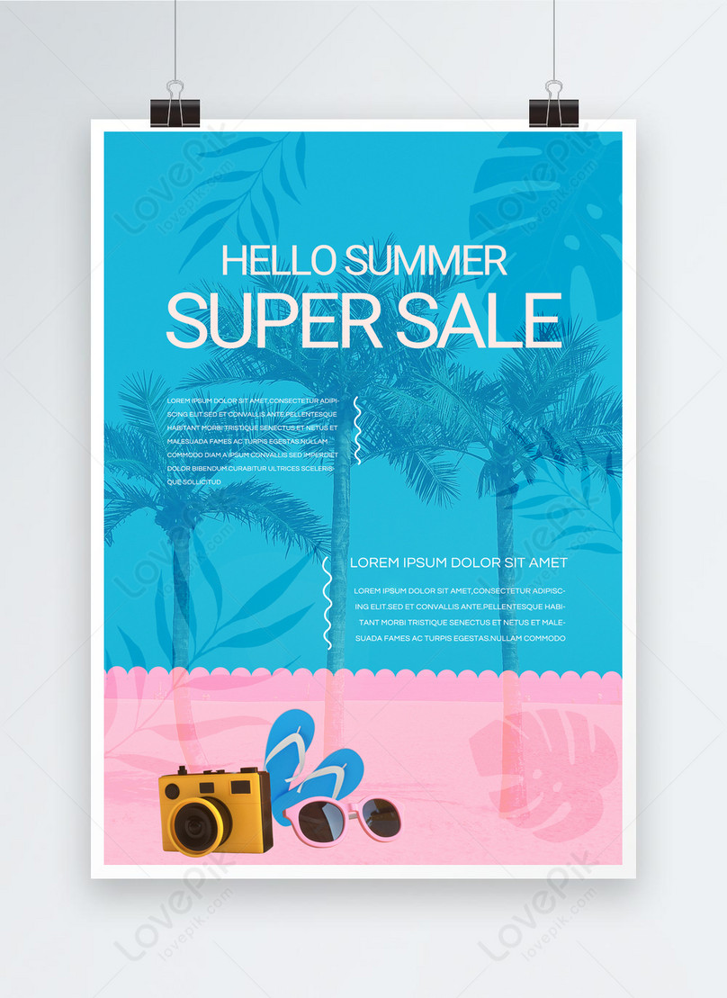 ピンクの青い海辺の夏のプロモーションポスターグラフィックデザインイメージ テンプレート Id Prf画像フォーマットpsd Jp Lovepik Com
