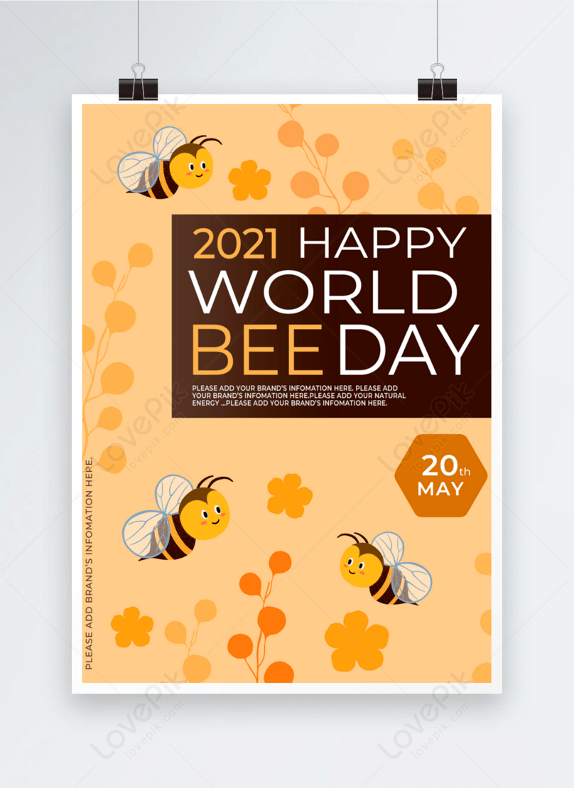 Yellow Orange World Bee Day Flyer Poster Template Image Picture Free Download Lovepik Com