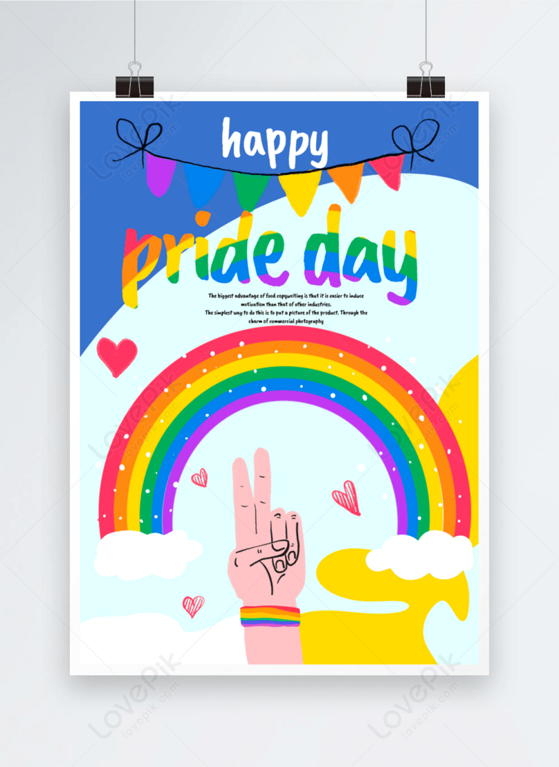 Rainbow pride day poster template image_picture free download 466264673 ...