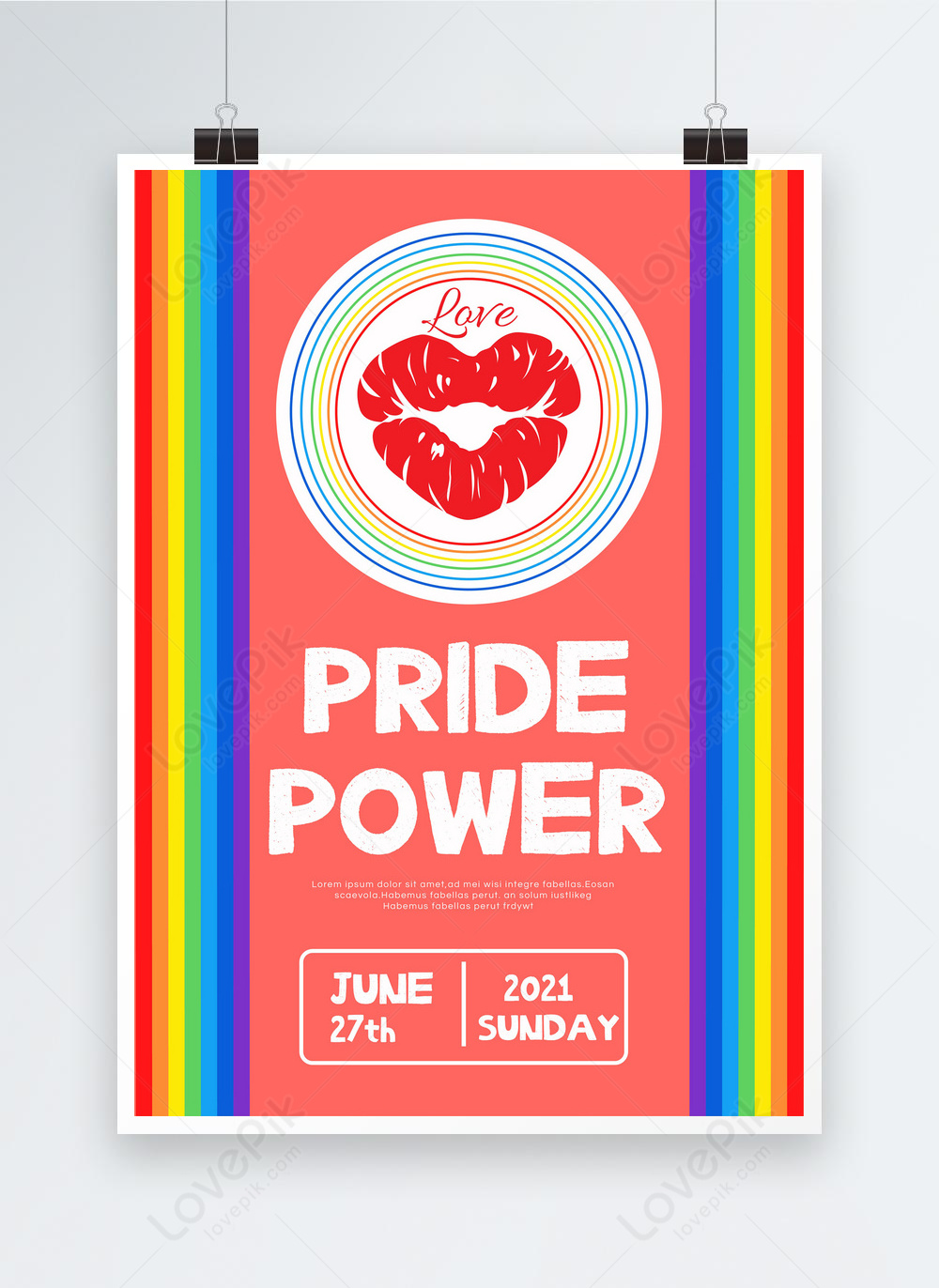 Pink gay pride power flyer template image_picture free download ...