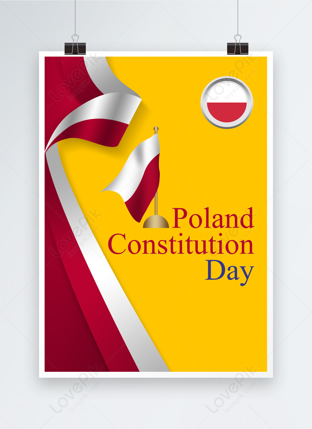 Creative simple polish constitution day poster template image_picture