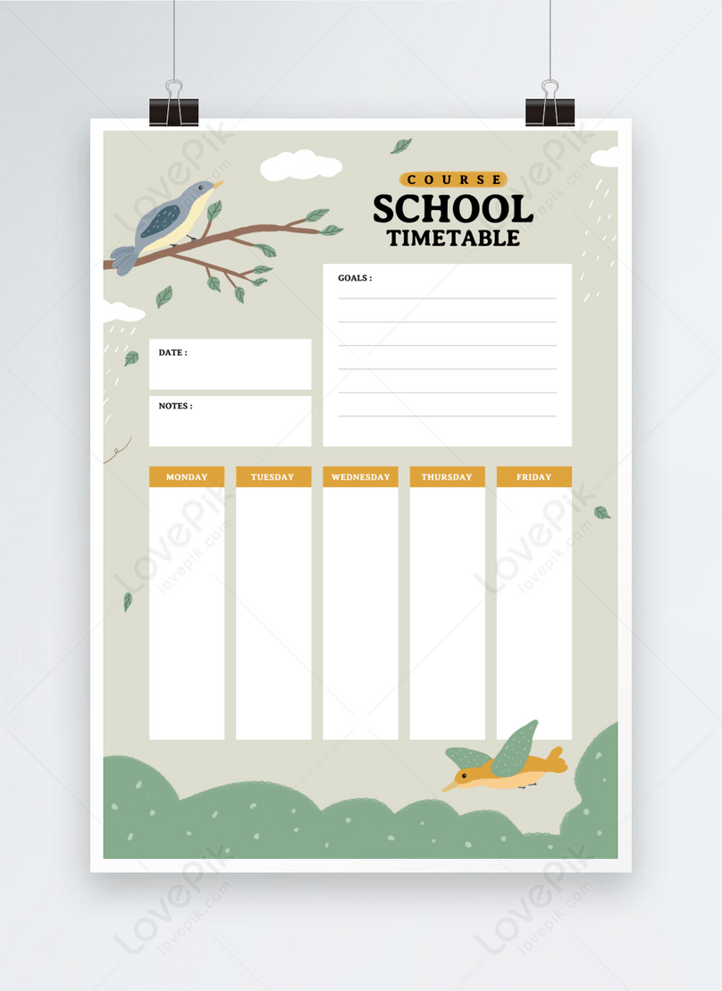 Illustration bird school curriculum poster template image_picture free ...