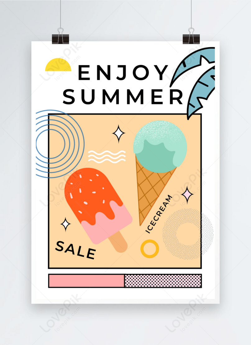 Ice cream vintage summer promotion poster template image_picture free ...